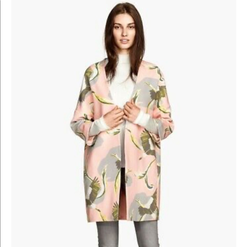 H&M bird print coat